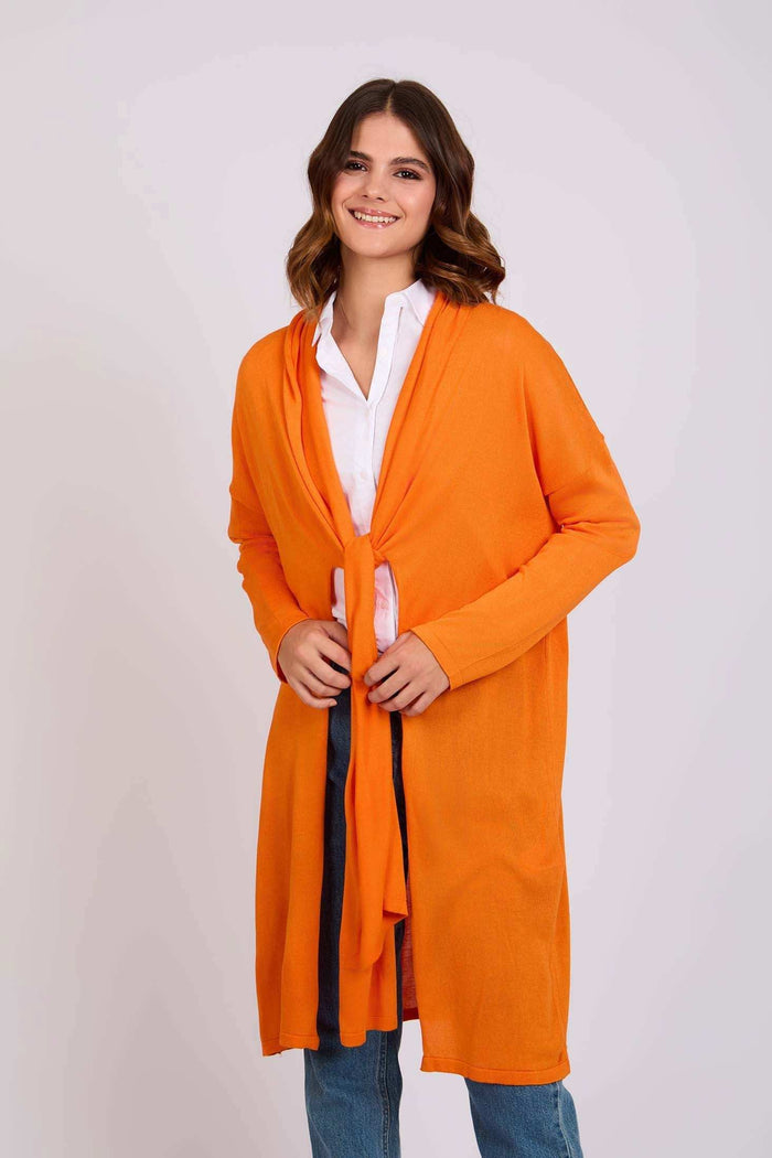 Women Regular Fit Cardigan - Musk Orange