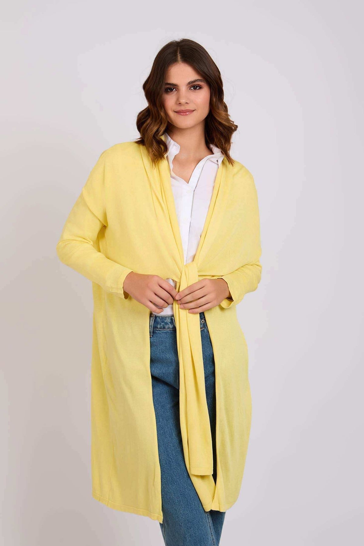 Women Regular Fit Cardigan - Yellowtail