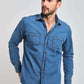 Men Regular Fit Shirt - Blue