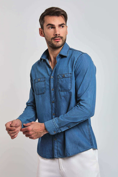 Men Regular Fit Shirt - Blue