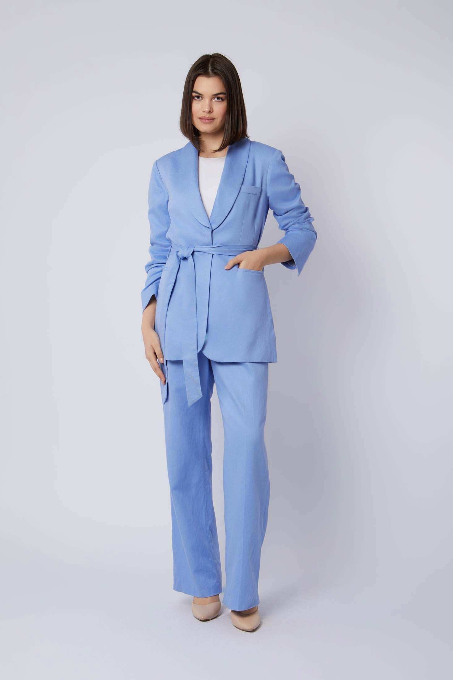 Women Regular Fit Blazer - Placid Blue