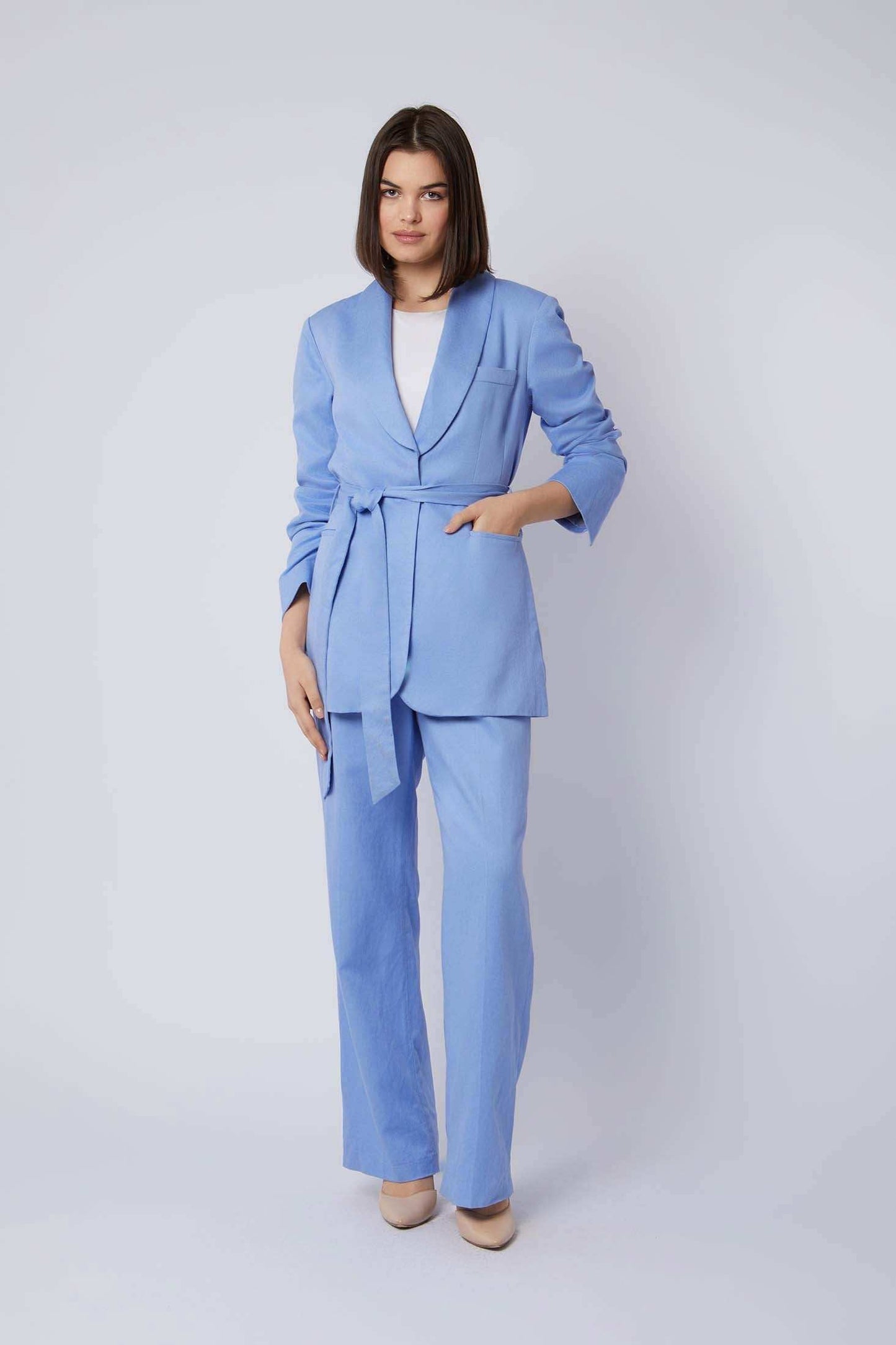 Women Regular Fit Blazer - Placid Blue