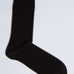 Plain black crew sock on a white background, casual men's or women's fashion accessory