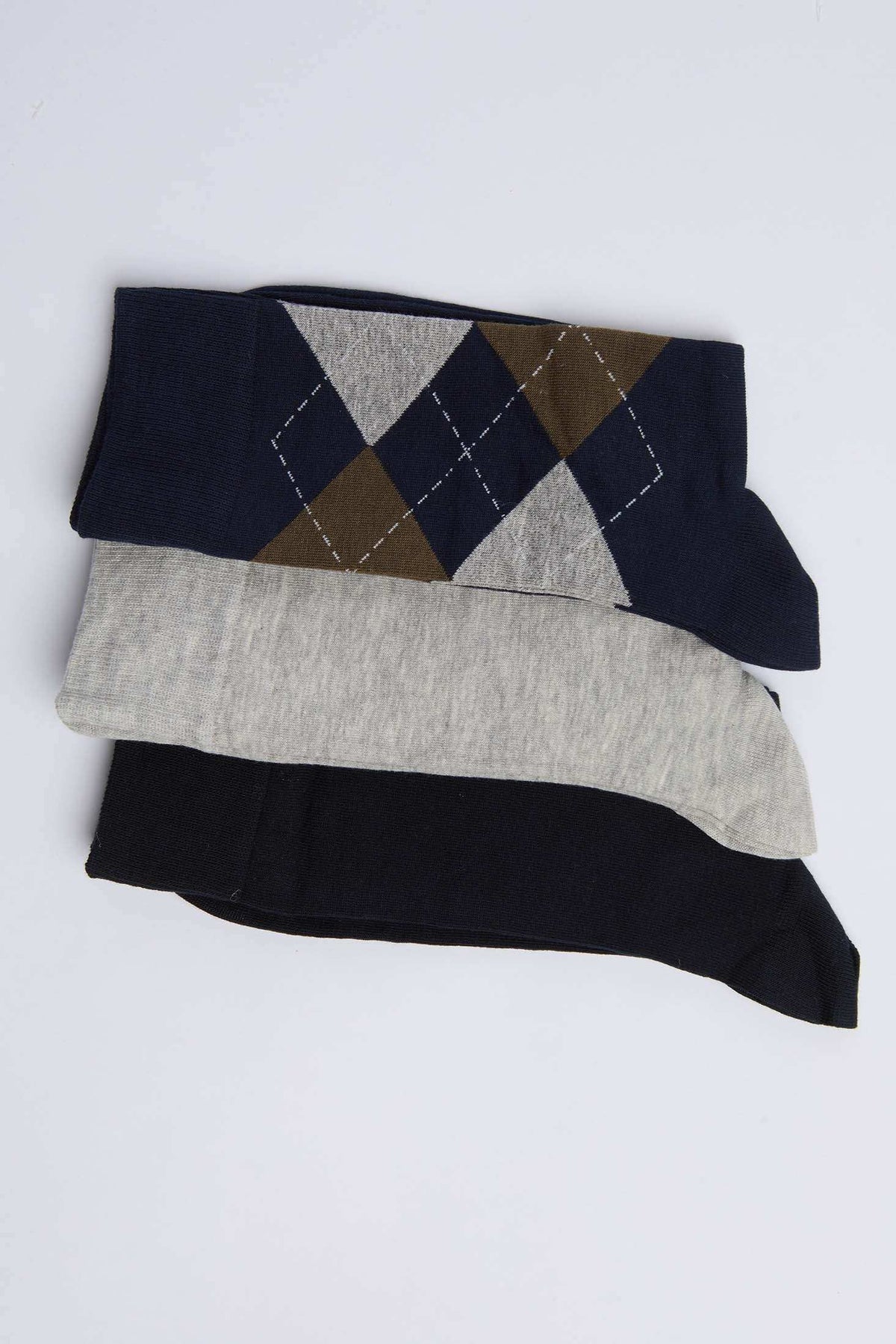 Solid & Argyle Three Stretch Socks
