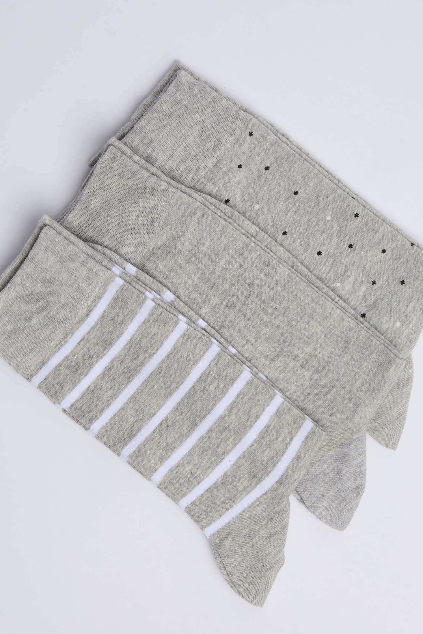 Multi-Patterned Crew Socks - Pack of Three