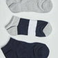 Color Block & Stripe Ankle Socks - Pack of Three