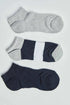 Color Block & Stripe Ankle Socks - Pack of Three