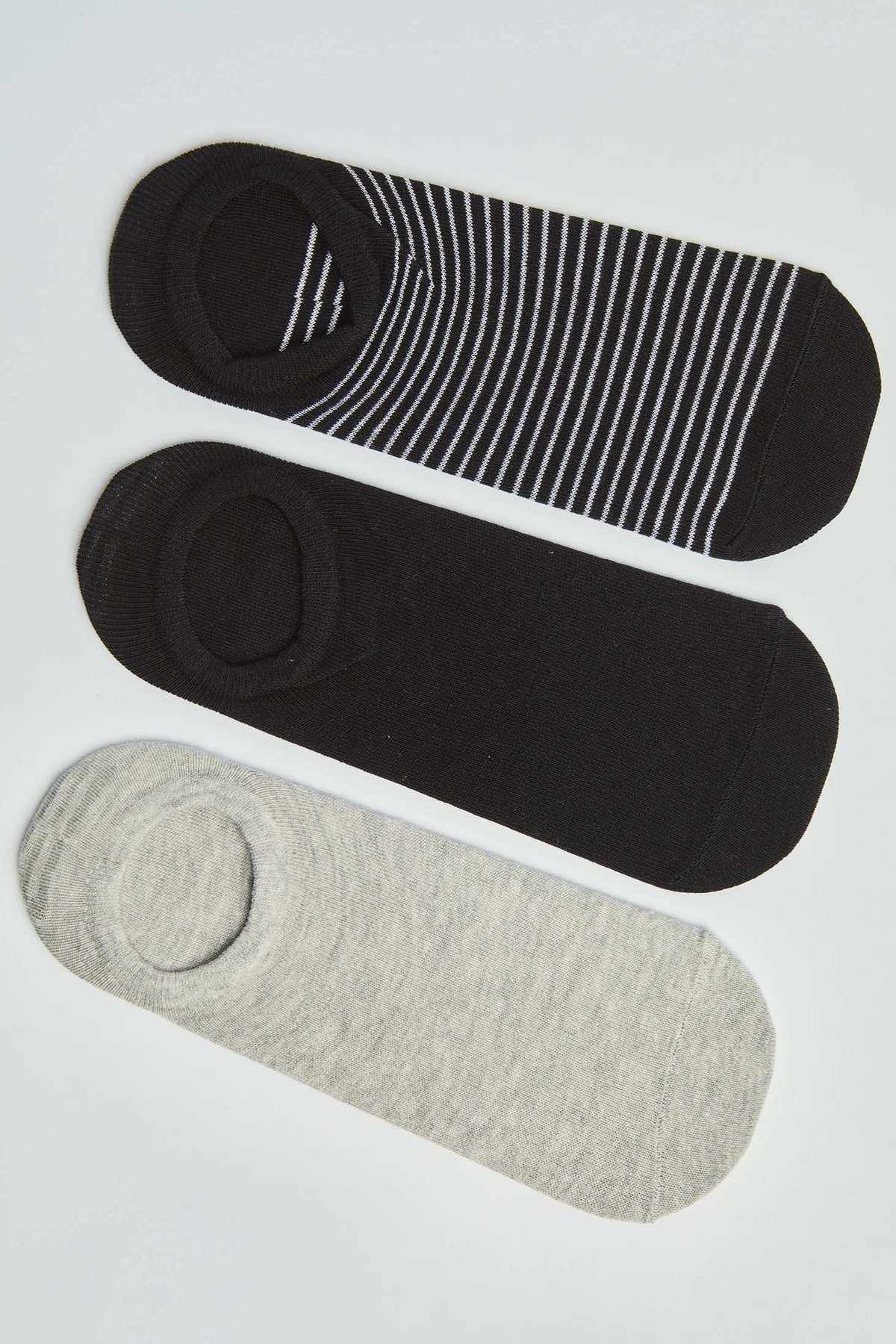 Solid & Striped Hidden Socks - Pack of Three