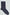 Pair of navy blue socks with subtle diamond pattern on a plain background