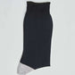 Black ankle sock with a light gray toe, casual men's fashion accessory on plain background
