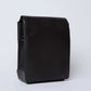 Dalydress black leather men's crossbody bag on white background