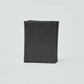 Dalydress black leather men's wallet on plain white background