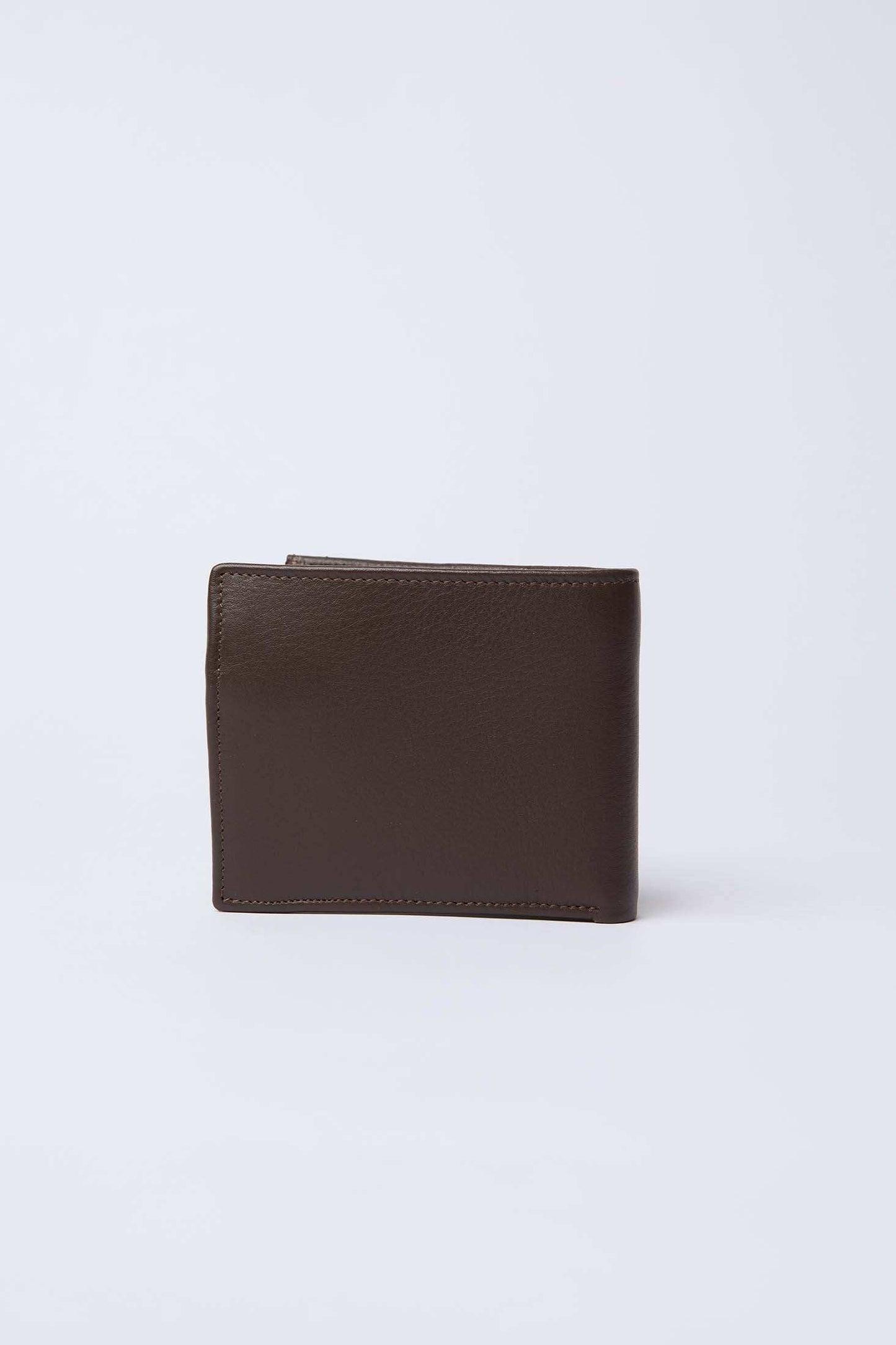 Dalydress brown leather men's wallet on plain white background