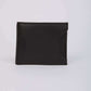 Dalydress black leather men's wallet with subtle embossed logo on white background