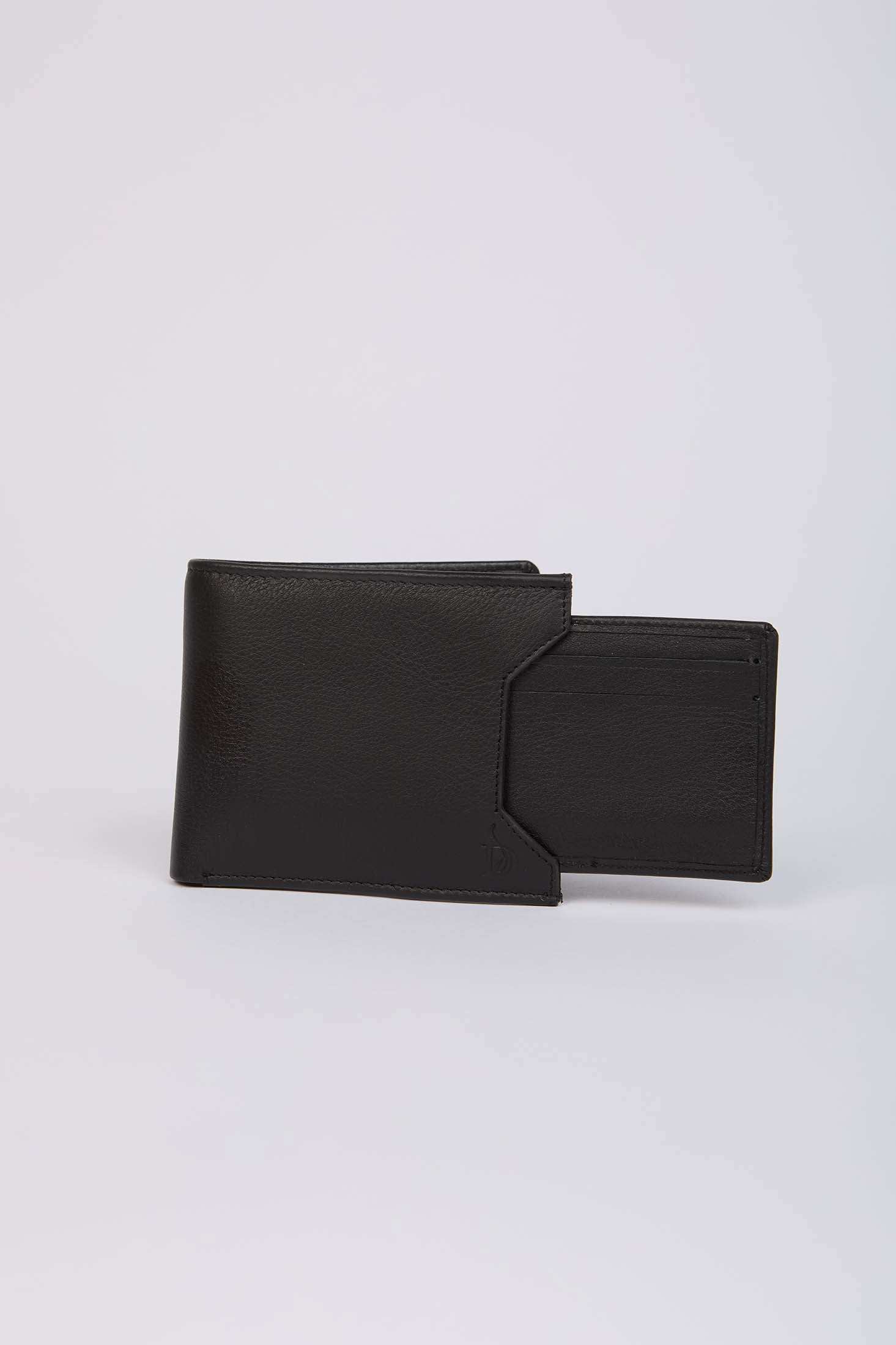 Dalydress black leather men's wallet with card holder, elegant minimalist accessory