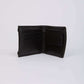Dalydress black men's leather wallet with card slots and coin pocket on white background