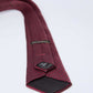 Dalydress men's red patterned necktie with logo tag on white background
