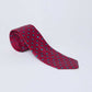 Dalydress men's red silk tie with blue polka dot pattern on white background