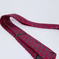 Dalydress men's red silk tie with blue dot pattern on white background