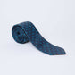 Dalydress men's blue necktie with small blue circle pattern on white background