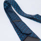 Dalydress blue patterned men's silk tie on white background, Egyptian fashion accessory