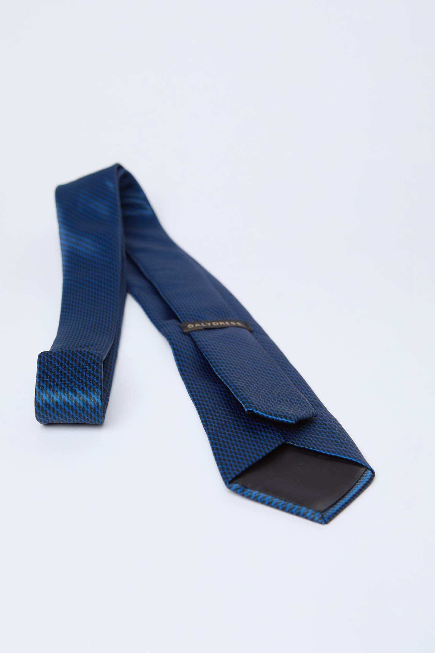 Dalydress men's blue patterned necktie on white background