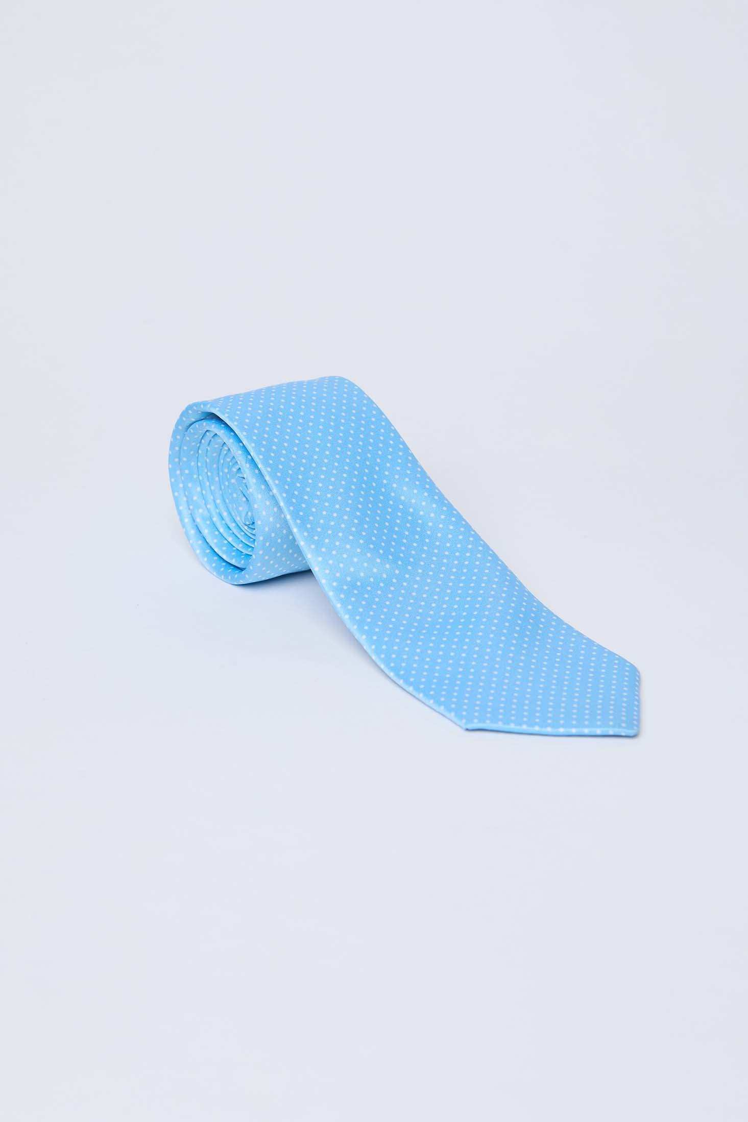 Dalydress light blue polka dot men's tie on white background