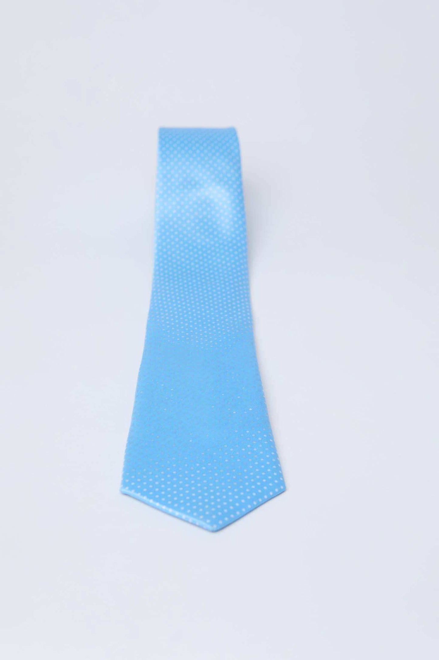 Light blue polka dot men's tie from Dalydress on white background