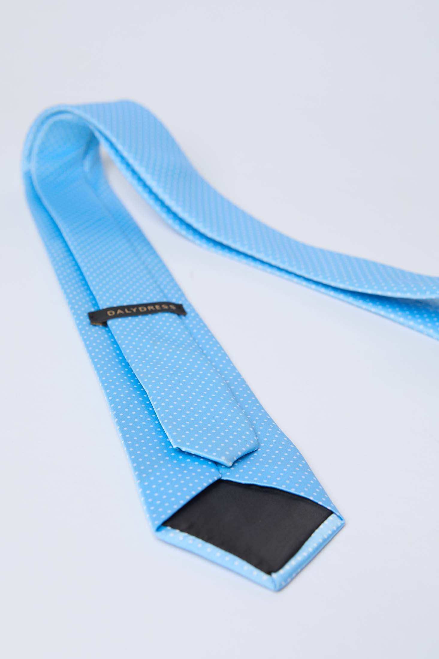 Dalydress men's light blue polka dot tie on white background