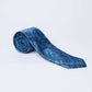 Dalydress men's blue paisley silk tie on white background, elegant formal accessory