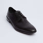 Dalydress men's black leather dress shoe with laces on white background