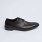 Dalydress men's black leather dress shoe with laces on white background