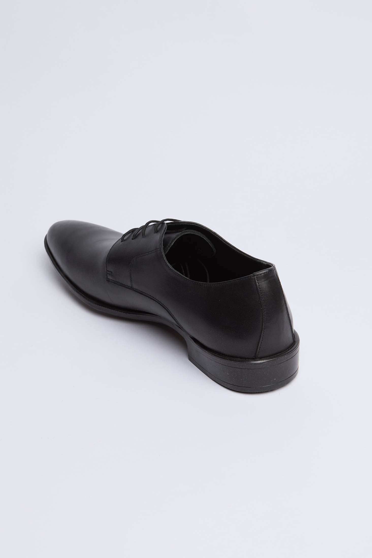 Dalydress men's classic black leather dress shoe on white background