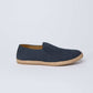 Dalydress navy blue men's slip-on casual shoe with textured upper and tan sole
