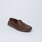 Men's brown leather loafer by Dalydress on a plain white background