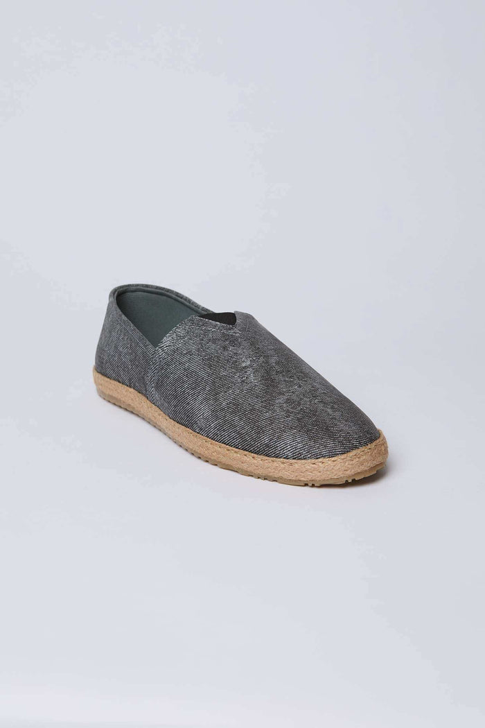 Men's Black Canvas Slip-On Espadrilles