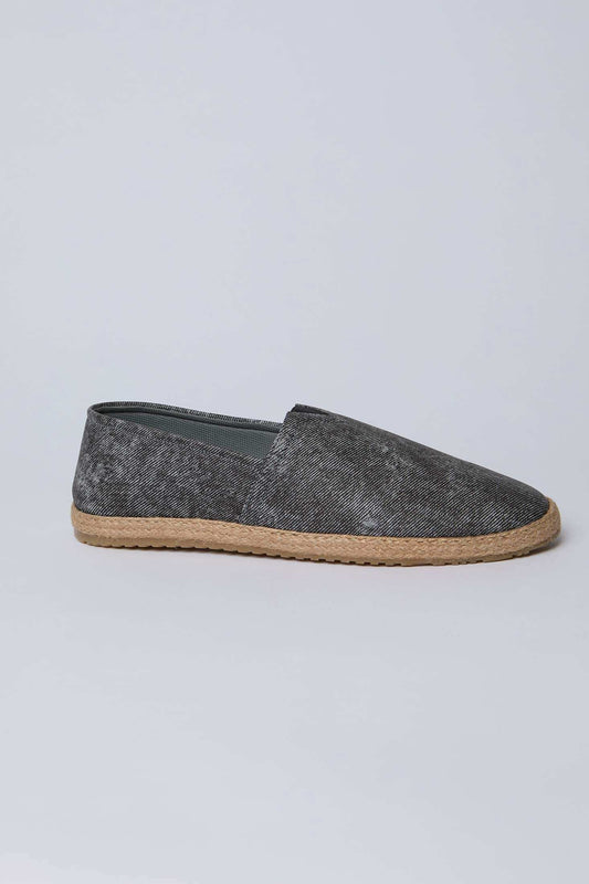 Men's Black Canvas Slip-On Espadrilles