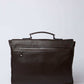 Dalydress dark brown leather briefcase with top handle and zip pocket, men's fashion accessory