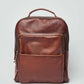 Dalydress brown leather backpack with front pocket, men's and women's fashion accessory