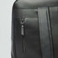 Dalydress textured black leather backpack with zippered pocket and top handle