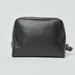 Dalydress black leather toiletry bag on white background, men's accessories