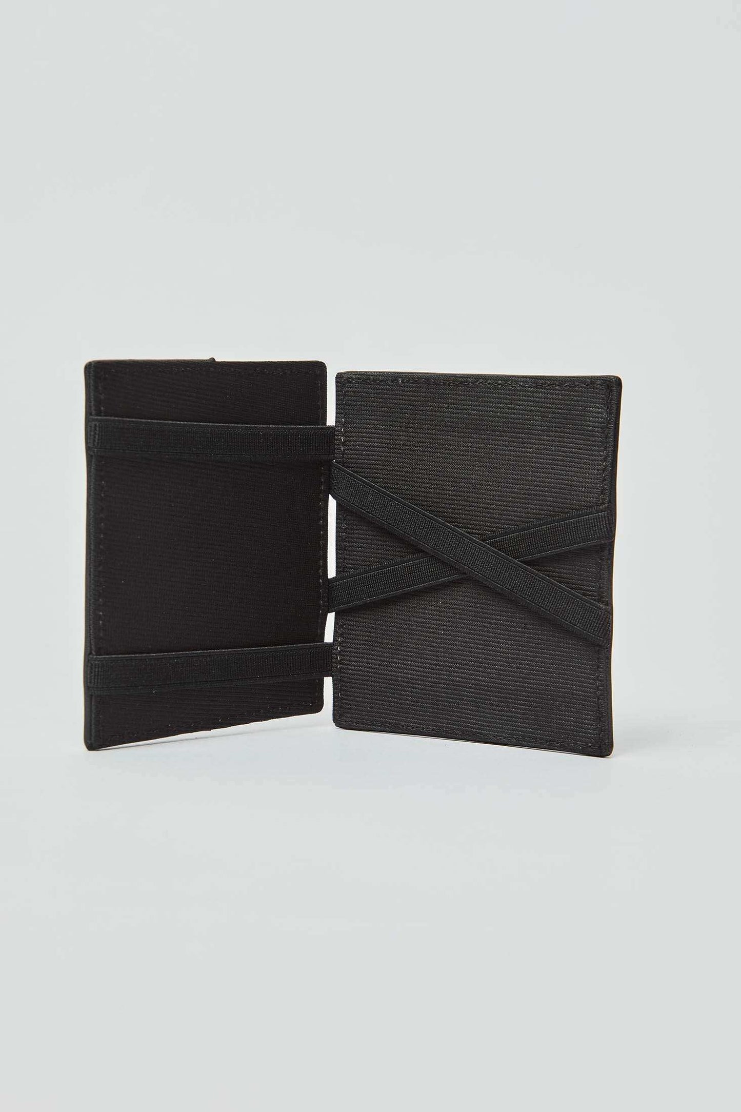 Black minimalist card holder wallet with elastic straps, Dalydress men’s accessory