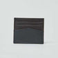 Dalydress black leather card holder wallet with multiple slots, minimalist design