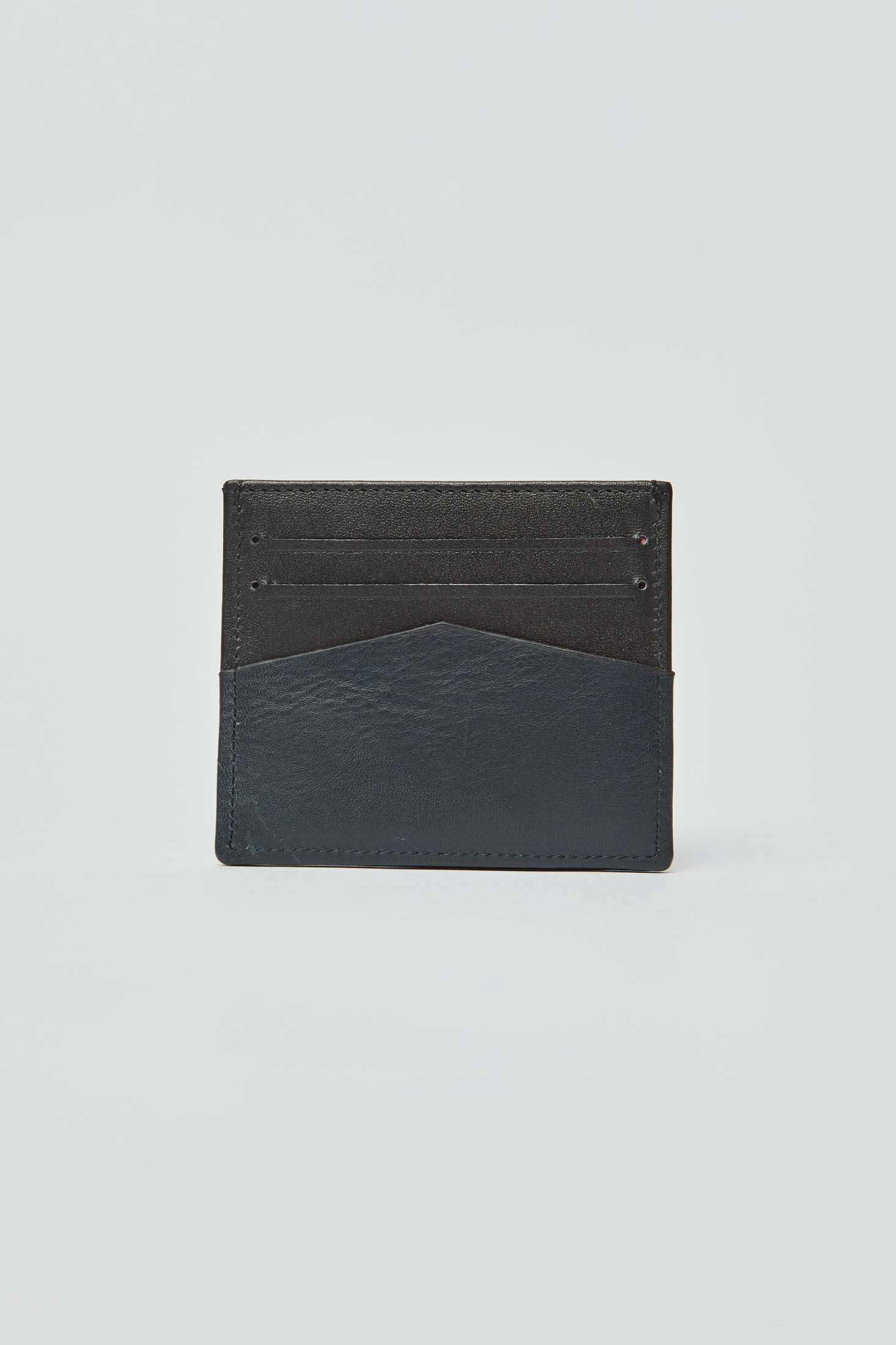 Dalydress men's black leather card holder with minimalist design on white background