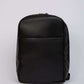 Dalydress sleek black leather backpack with minimalist design, men's fashion accessory