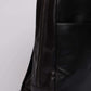 Dalydress black leather backpack with zipper and sleek modern design, close-up view