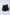 Black textured handbag with ruched handle and gold hardware on white background