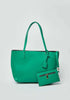 Dalydress green tote bag with matching zip pouch, stylish women&