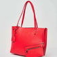 Dalydress red tote bag with matching zip pouch, stylish women's accessory on light background