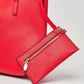 Dalydress red leather tote bag and matching zippered pouch with gold hardware